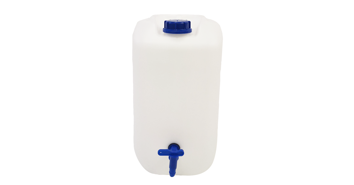25L-bottle-with-tap-Front-WB Water Can With Tap - Water Storage - Container - Plastic - White - 25L - Image 1