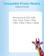 Compatible Toner Cartridges Replacement for Konica TN321 TN-321 TN-321K A33K130 for Konica Minolta bizhub C224 C284 C364 C224e C364e C284e C7822 C7828 C7822e C7828e Printer (Black, 1-Pack) - Image 2