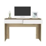 Kronberg Desk with Two Drawers Oak/White (600 x 1200 x 750 mm) - Image 3