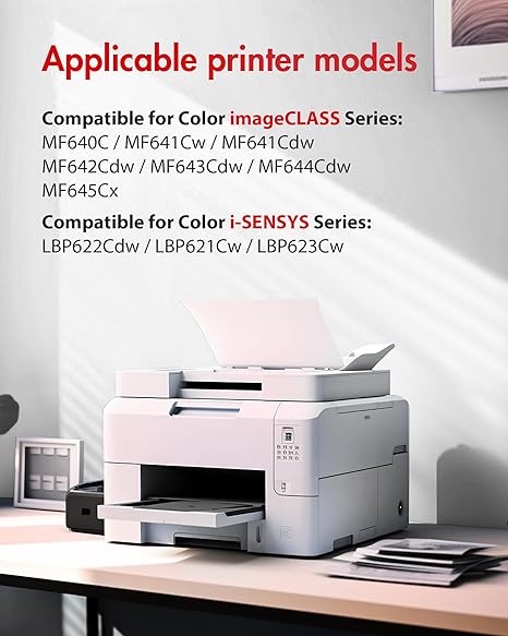 71CNCNySbNL._AC_SX466_ Canon 054H Toner Cartridge 4 Pack - Replacement for Canon 054 Toner Cartridge Set, for Canon MF642cdw,  MF641Cdw, LBP622Cdw Laser Printers - Image 6