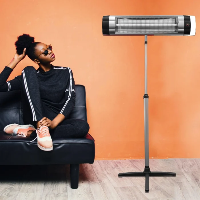 Alva Electric Infrared Patio Heater 2000 W – with Telescopic Stand/Remote and Wall Mount Option EPH620 - Image 2