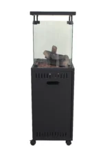 Short Stand Gas Patio Heater - Ceramic Log-Style - Image 4
