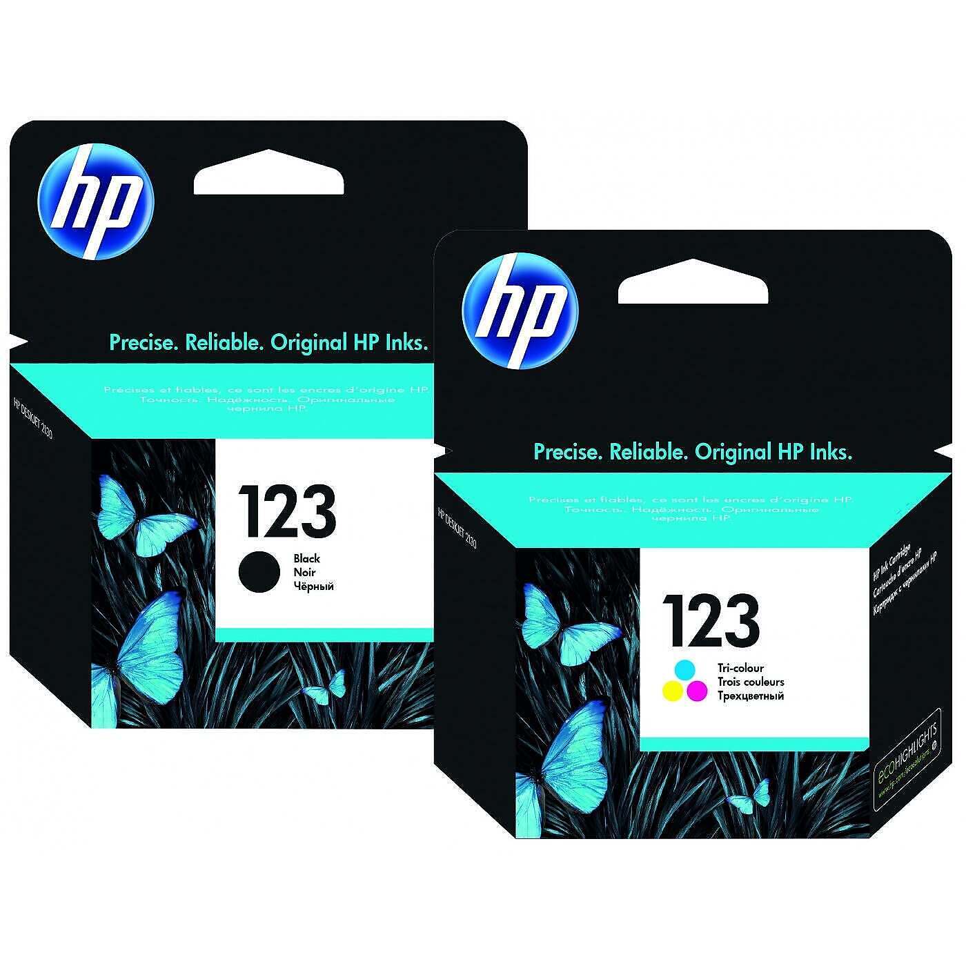 123-combo.jpg Original Hp 123 Black & Tri-Colour Ink Cartridge Combo - Image 1
